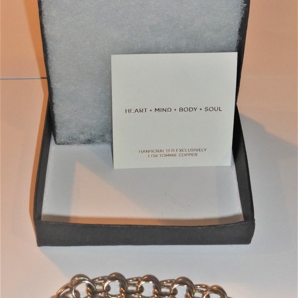 GOLD Fill BRACELET Handcrafted 4 Tomme Copper Woman's Vintage Link Bracelet - Picture 3 of 12